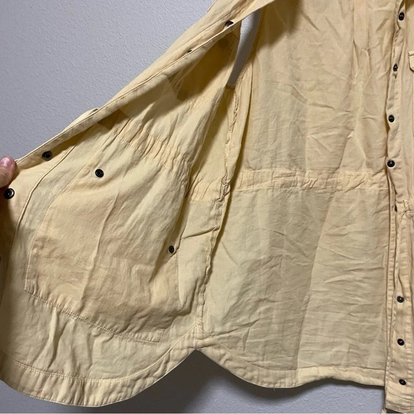 Free People Pale Yellow Button Front Tie Waist Vest Jacket - Picture 9 of 9